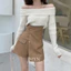 Quần Short Da Cao Cấp Nữ Cạp Cao Quần Da Giả Váy Thiết Kế 3 Khuy Vạt Lệch Dáng Ôm Kiểu Dáng Sang Chảnh Hàng Đẹp