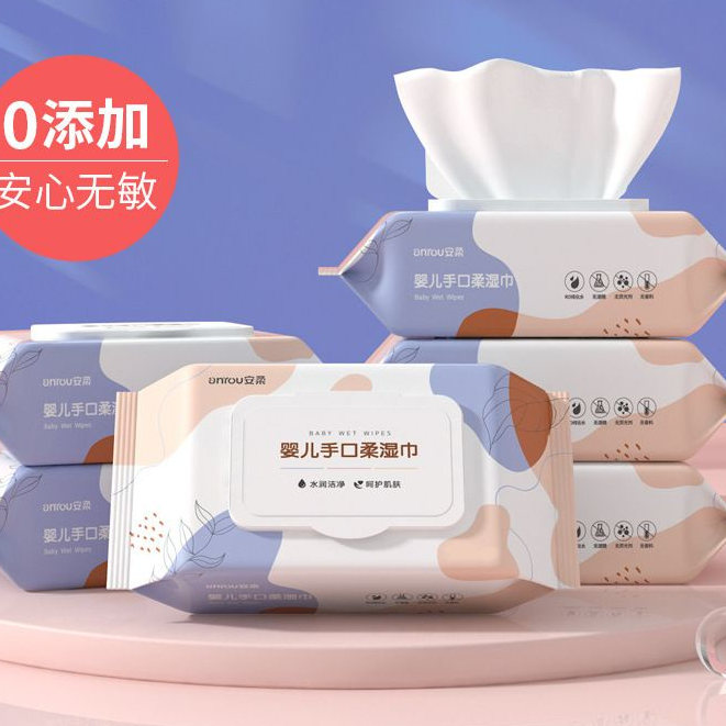 Bịch 60 Tờ Khăn Giấy Ướt Trẻ Em Không Mùi An Toàn Cho Mẹ&Bé,  Khăn Giấy Ướt 3 Lớp Không Cồn An Toàn Cho Da,Khăn Lau Mặt