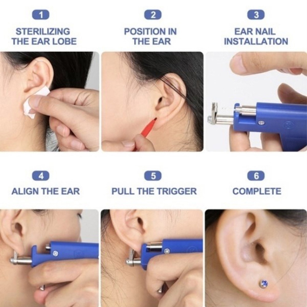 Súng bấm lỗ tai, bấm khuyên tai dùng nhiều lần, an toàn tiện lợi