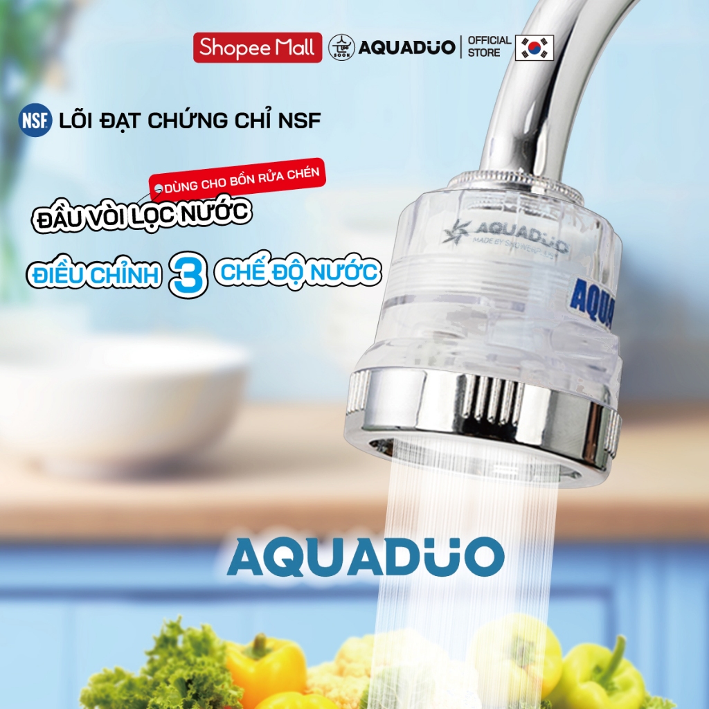SF-1000 Vòi rửa chén (tăng áp, lọc nước), 4 Thanh lọc nước SOON100U (AQUADUO)