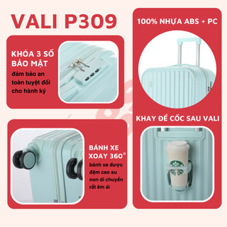 Vali kéo Siêu To Có Cốc Đựng Nước, Sạc Điện Thoại Size 28 302/309, Vali kéo du lịch Kingsun Size 28 Cao Cấp