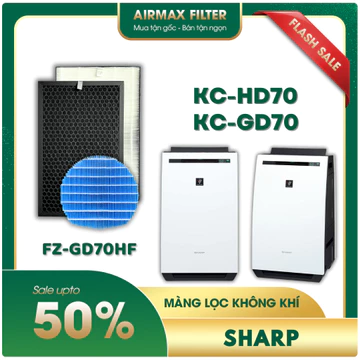 Màng lọc không khí thay thế Mã: FZ-GD70HF, KC-HD70, KC-GD70,... máy lọc không khí 4in bù ẩm, hút ẩm