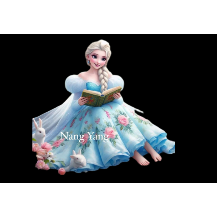 Hình ủi nhiệt công chúa Elsa dễ dàng ủi tại nhà bằng bàn là, sticker 3d, sticker in áo theo yêu cầu inbox shop