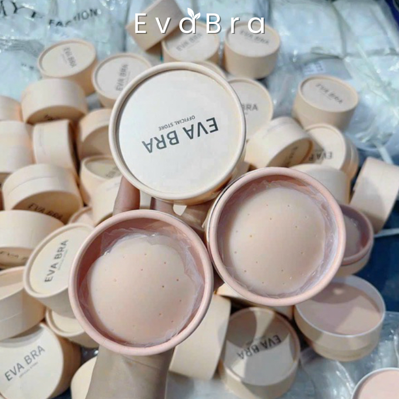 Miếng dán ngực silicon cao cấp, dán ti hộp 3 cặp sử dụng nhiều lần EVA BRA 550