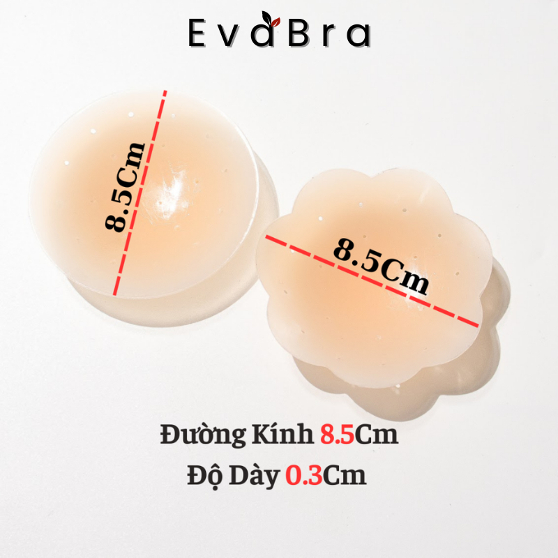 Miếng Dán Ngực Silicone Cao Cấp Che Nhũ Hoa Siêu Mỏng Tái Sử Dụng Nhiều Lần EvaBra 550
