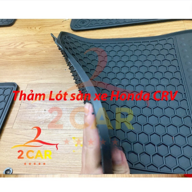 Thảm trải sàn LÓT SÀN CAO SU theo xe Honda CRV 2014- 2023 form cũ - Hàng cao cấp không mùi, dễ vệ sinh, vừa khít xe
