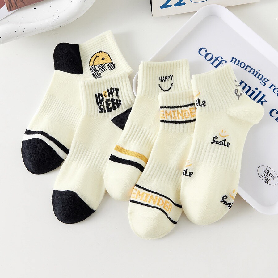 Tất vớ nam nữ cổ ngắn họa tiết dệt hiện đại, chất liệu cotton co giãn 4 chiều - Ekiu Shop