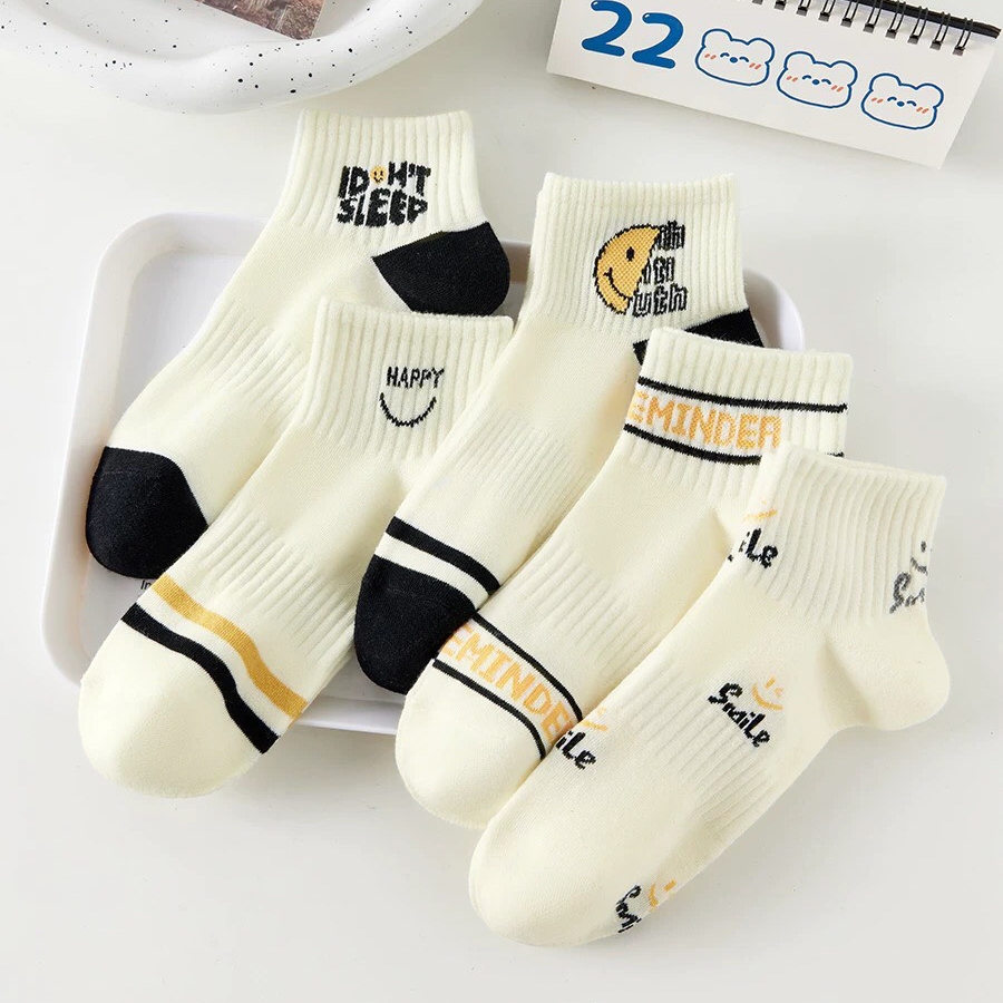 Tất vớ nam nữ cổ ngắn họa tiết dệt hiện đại, chất liệu cotton co giãn 4 chiều - Ekiu Shop