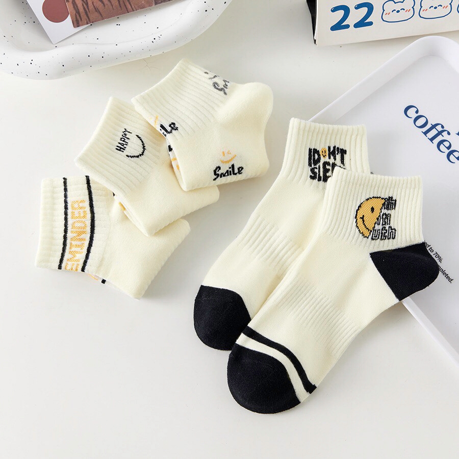 Tất vớ nam nữ cổ ngắn họa tiết dệt hiện đại, chất liệu cotton co giãn 4 chiều - Ekiu Shop
