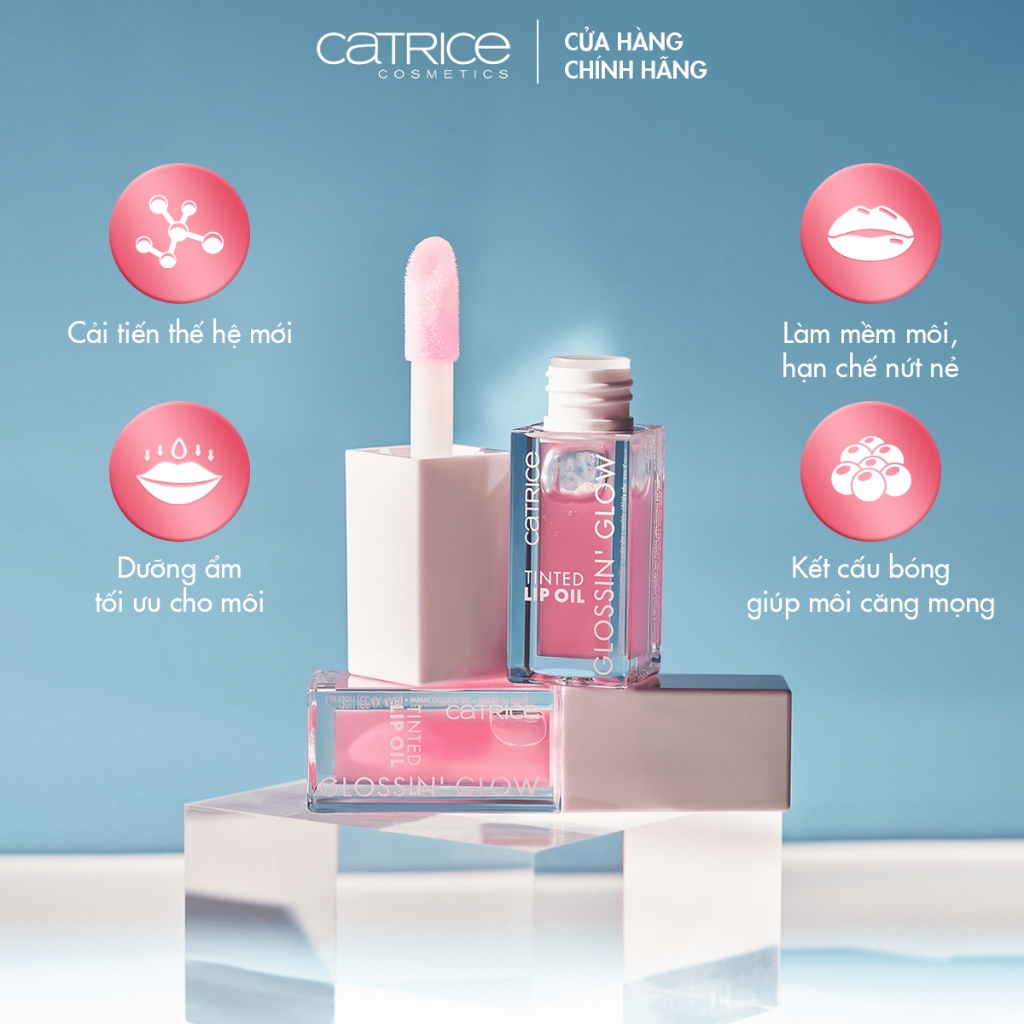 Son bóng có màu Catrice Glossin' Glow Tinted Lip Oil dưỡng môi mềm mại 4ml