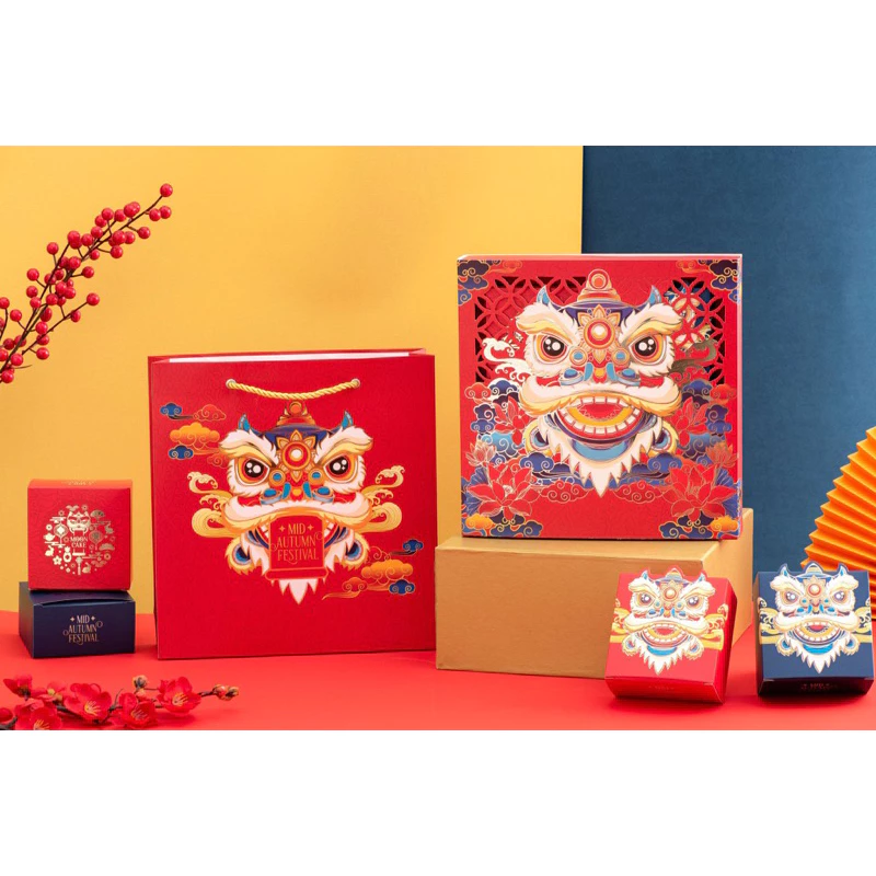 🌜Kèm dao dĩa🌛 Hộp Quà 4 Bánh Trung Thu Truyền Thống 180g TÔN CÙ - XUÂN ĐỈNH