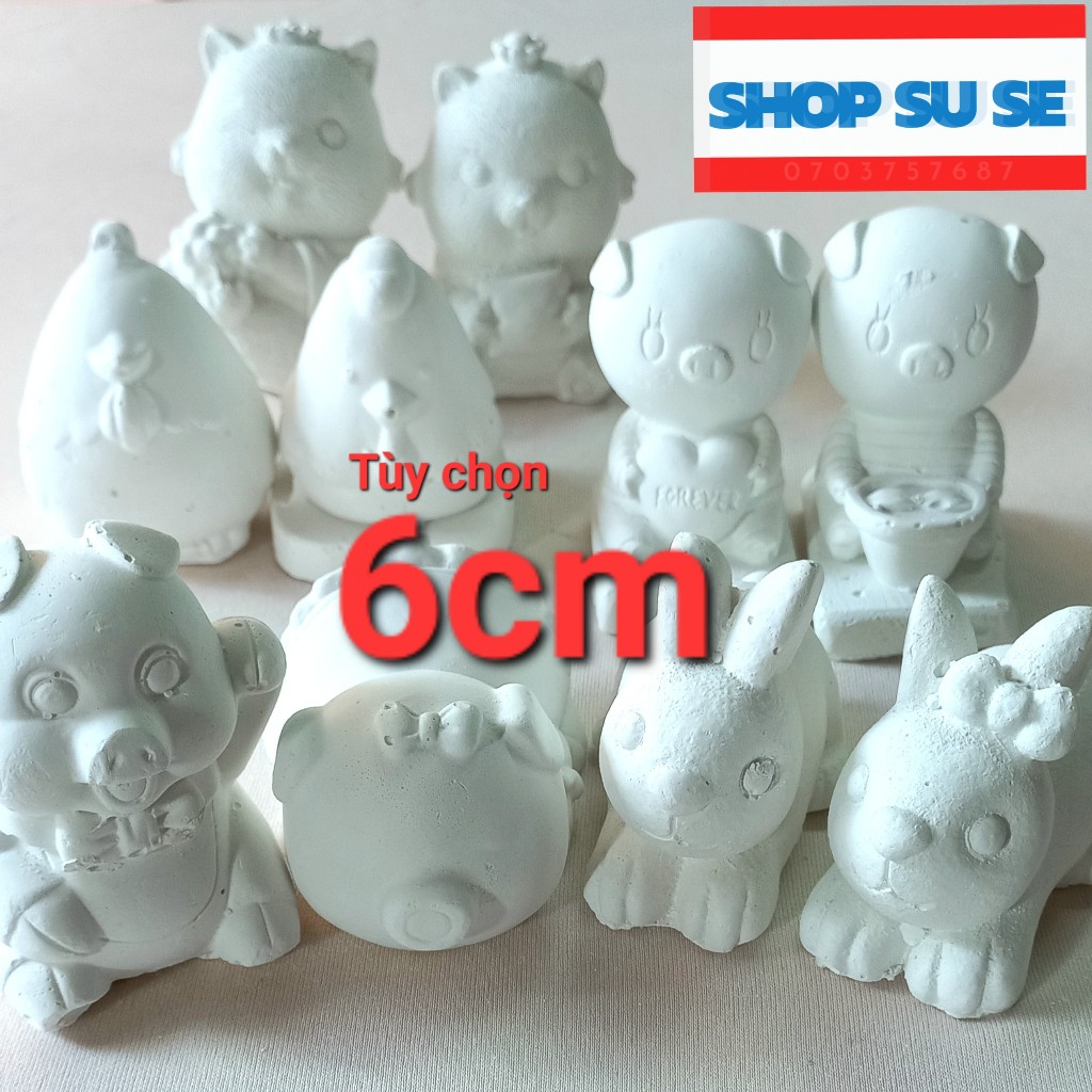 Đồ chơi Tô tượng thạch cao. Cao khoảng 6 cm. Sản phẩm không bao gồm màu.