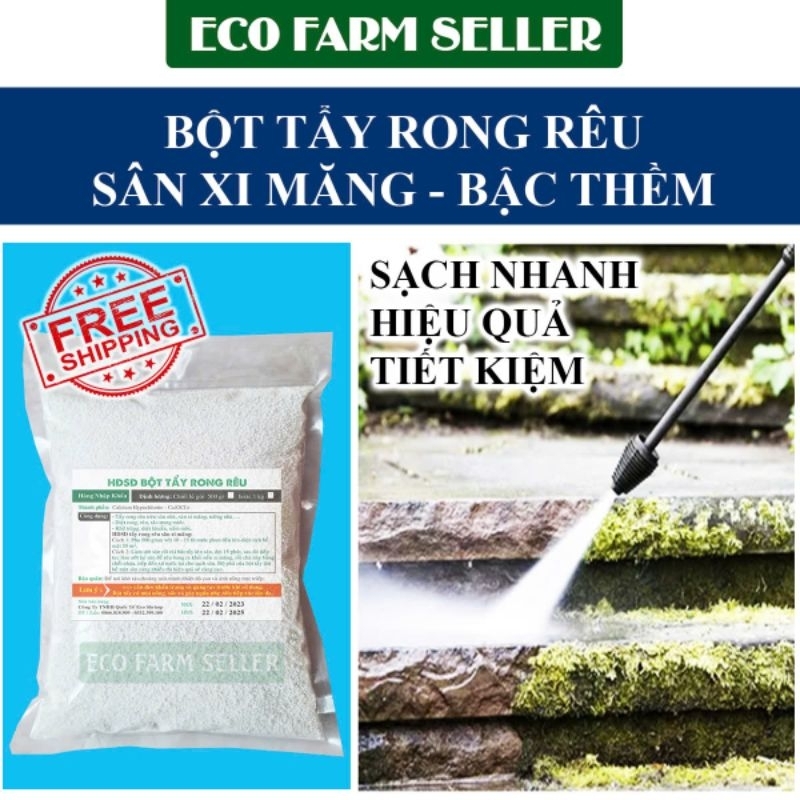 Gói 1KG Bột Tẩy Rong Rêu Sân Xi Măng Siêu Sạch 99% - Tẩy Sạch Sau 5 ...