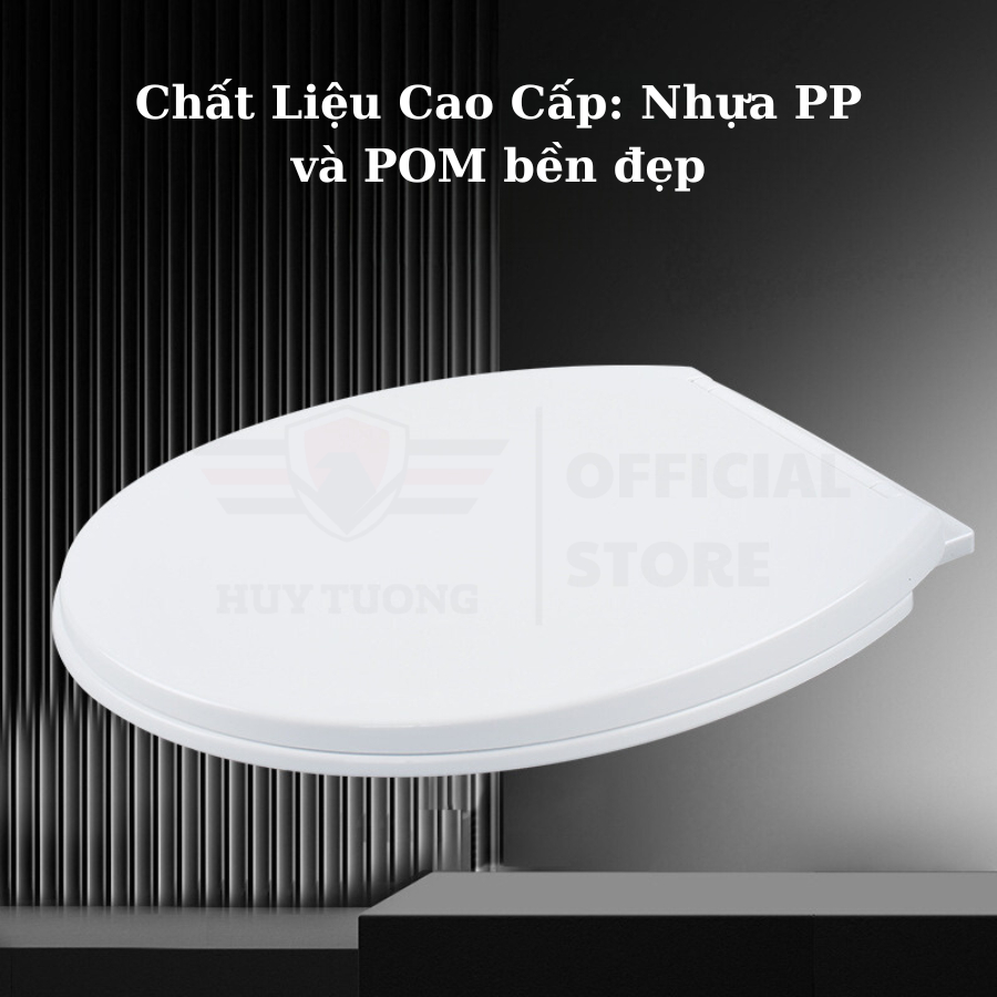 Ảnh Nắp bồn cầu đủ bộ, nắp bồn cầu kích thước 39x35cm nhà vệ sinh, W.C chất liệu nhựa cao cấp phù hợp với hầu hết bồn cầu 4