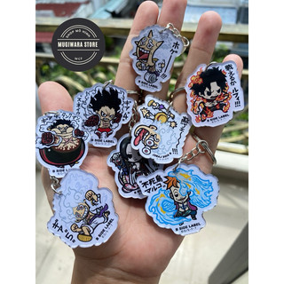 Móc khoá anime Luffy Onepiece chất liệu mica 2 mặt
