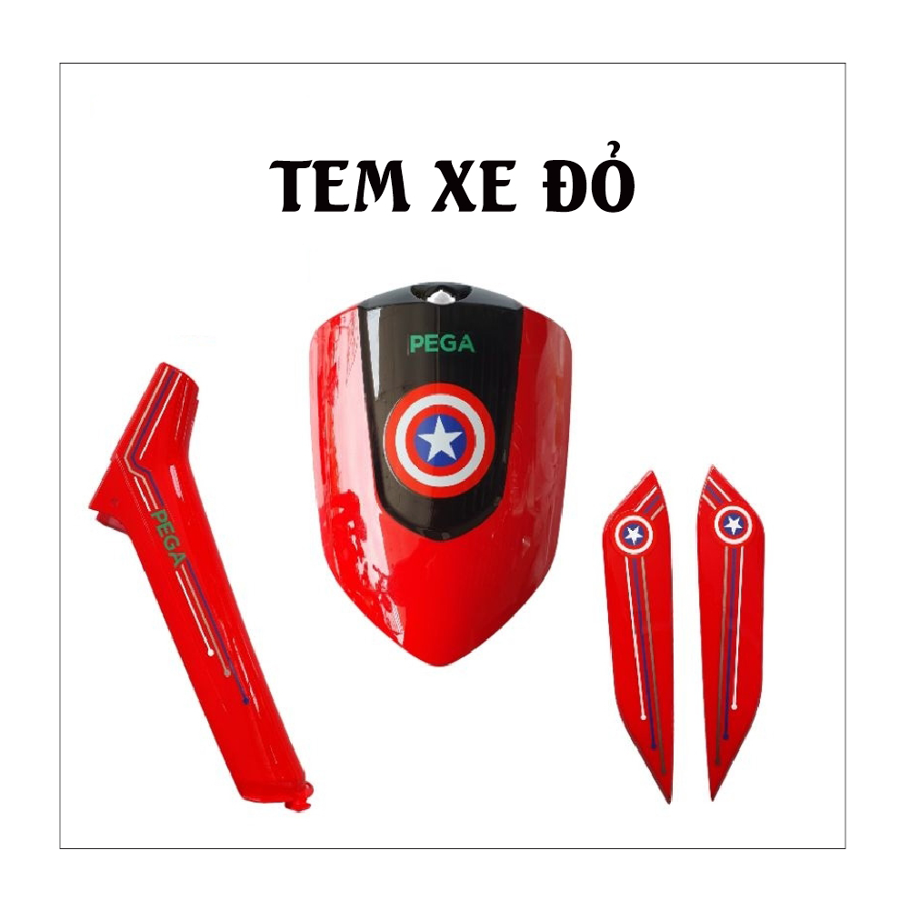 [Nhiều màu] Tem dán xe Cap A Pega. Decal xe đạp điện. Sắc nét, không bay màu, chống nước. Sticker thay thế