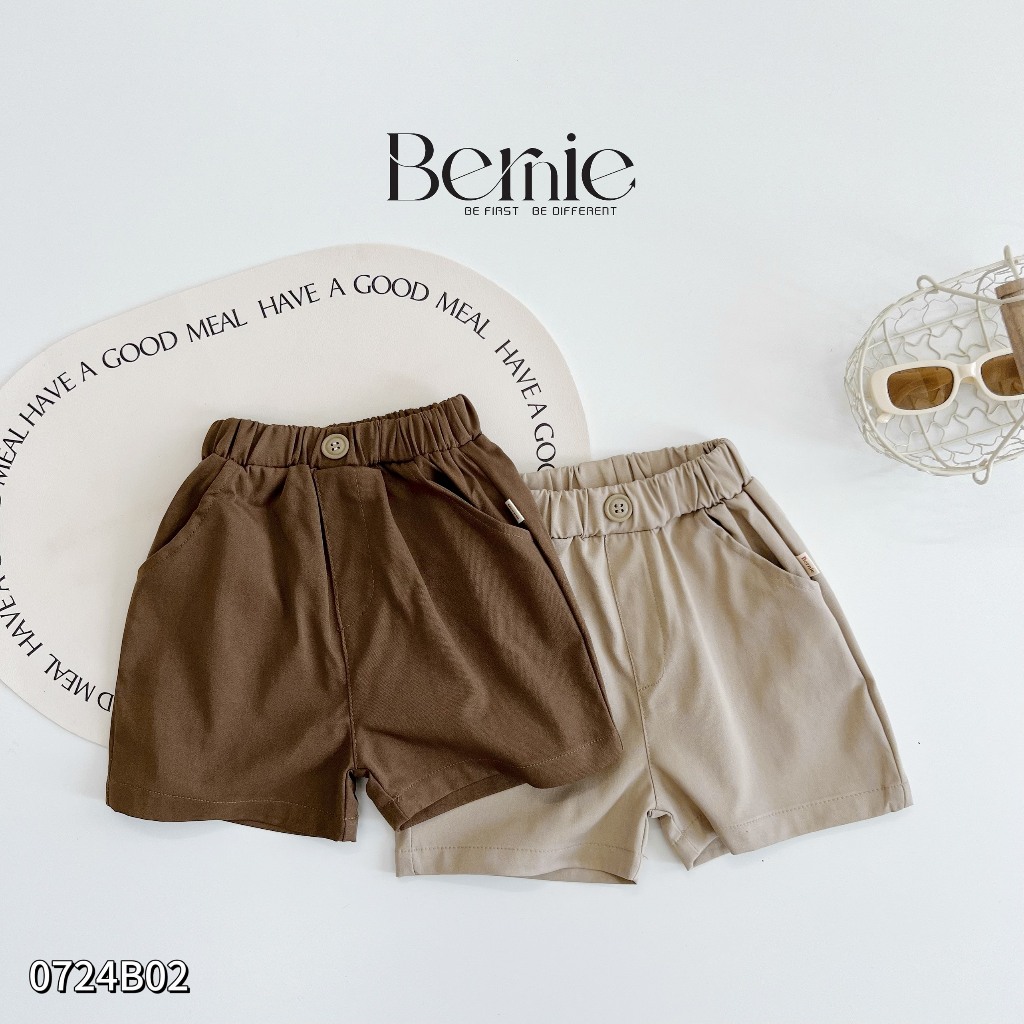 Bộ polo cộc tay bé trai in hoạ tiết cho bé, set bé trai polo cổ đức cộc tay phối quần kaki Bernie