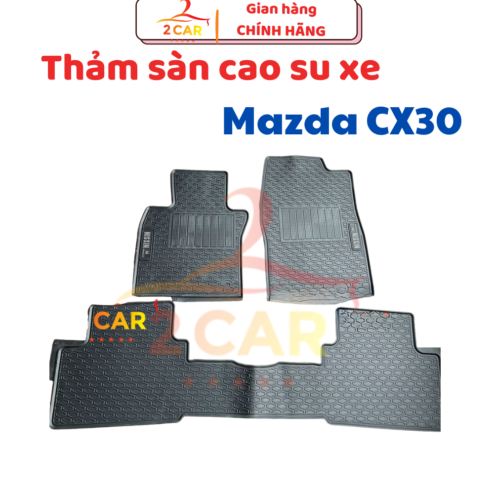 Thảm LÓT SÀN CAO SU Xe Mazda CX30, CX-30 Sàn Cao Su Đúc chuẩn theo xe Mẫu quả Trám