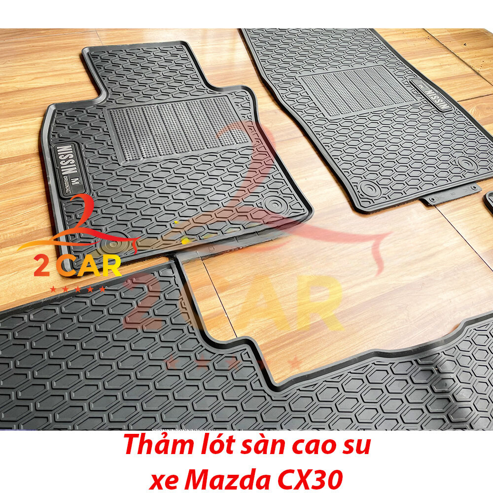 Thảm LÓT SÀN CAO SU Xe Mazda CX30, CX-30 Sàn Cao Su Đúc chuẩn theo xe Mẫu quả Trám