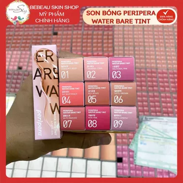 Son Tint Bóng Peripera Water Bare Tint Căng Bóng Mềm Môi Chuẩn Màu Nhập Khẩu Chính Hãng - Bebeau