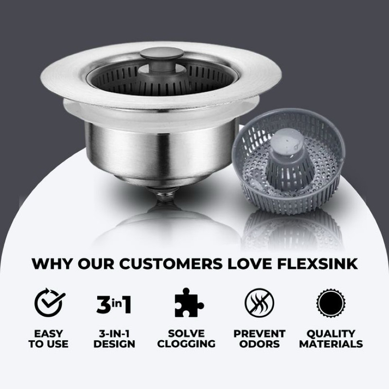 BỘ KHAY LƯỢC RÁC BỒN CHÉN INOX ĐA NĂNG- Thoát nước nhanh, có nút nhấn ...