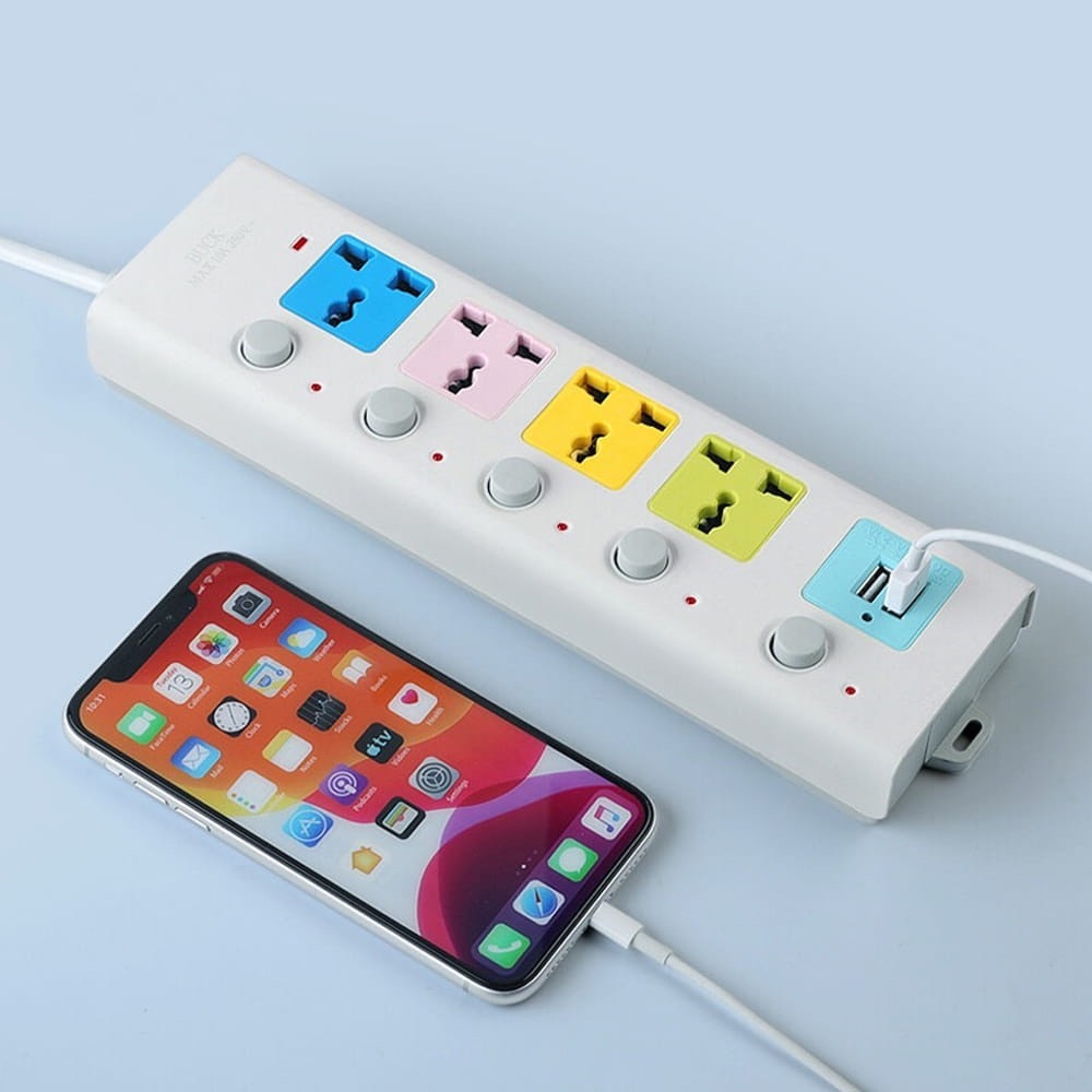 Ổ Cấm Điện Đa Năng Có Công Tắc, Đầu Sạc USB tiện lợi