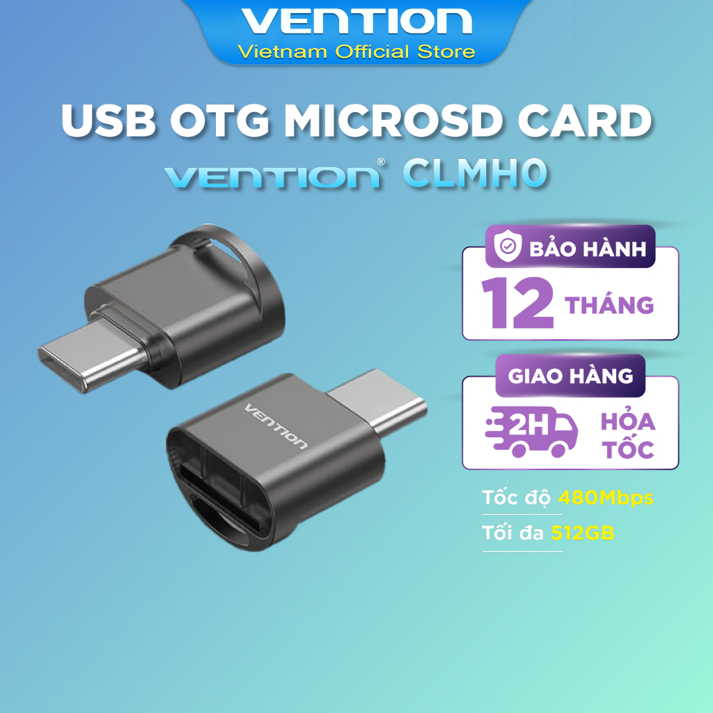 USB OTG Type-C 2.0 to MicroSD Card Reader VENTION CLM | Shopee Việt Nam