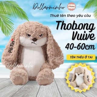 (THÊU TÊN) Gấu Bông Thỏ Bunny Mặt Quạo - Thỏ Hung Hăng Tai Dài, Lông Mềm Đáng Yêu Cho Bé