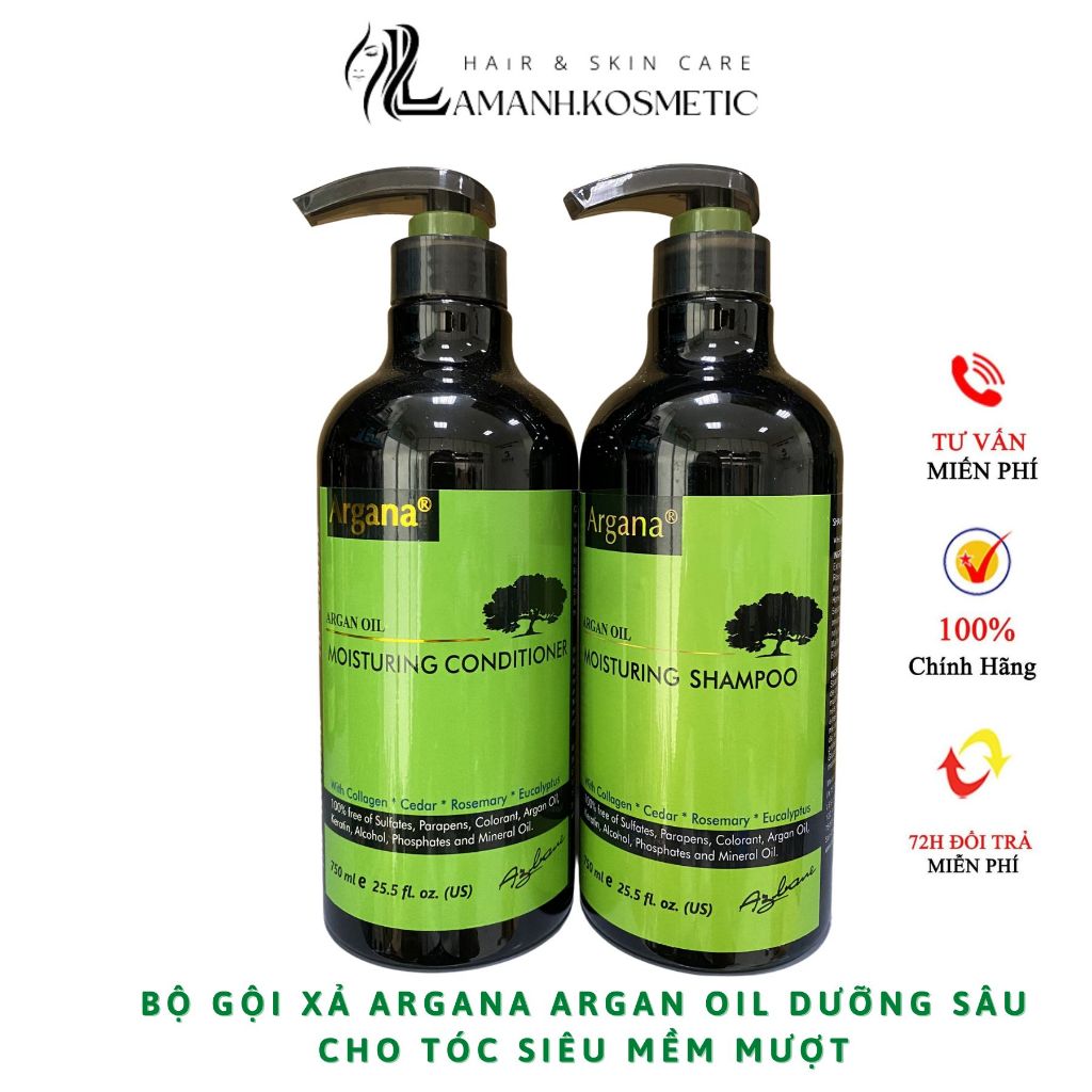Cặp dầu gội xả Argana Oil Moisturing 500ml - 750ml bản nuôi dưỡng sâu siêu phục hồi mềm mượt tóc