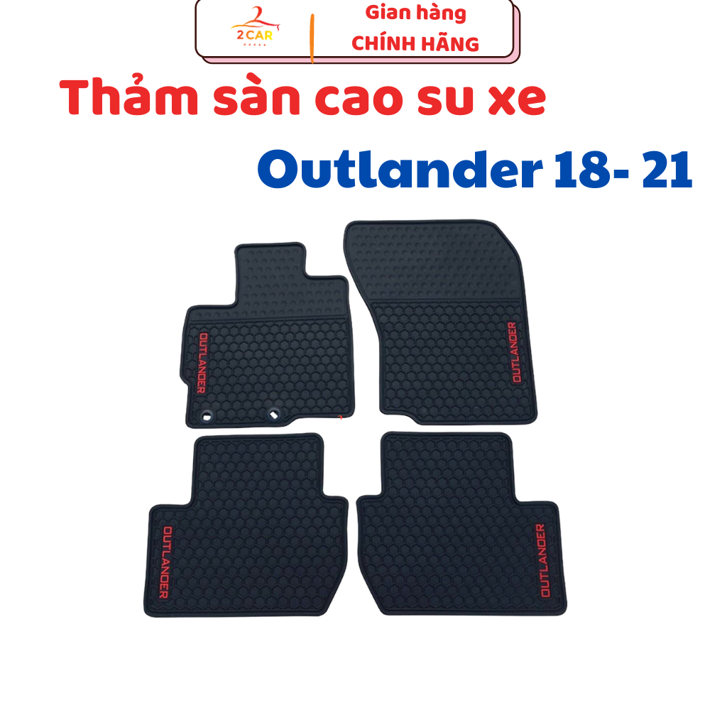 Thảm sàn, lót sàn xe Outlander 2018- 2021, 2023,2024 CHỮ ĐỎ, không mùi dễ dàng vệ sinh