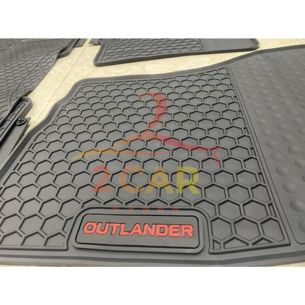 Thảm sàn, lót sàn xe Outlander 2018- 2021, 2023,2024 CHỮ ĐỎ, không mùi dễ dàng vệ sinh