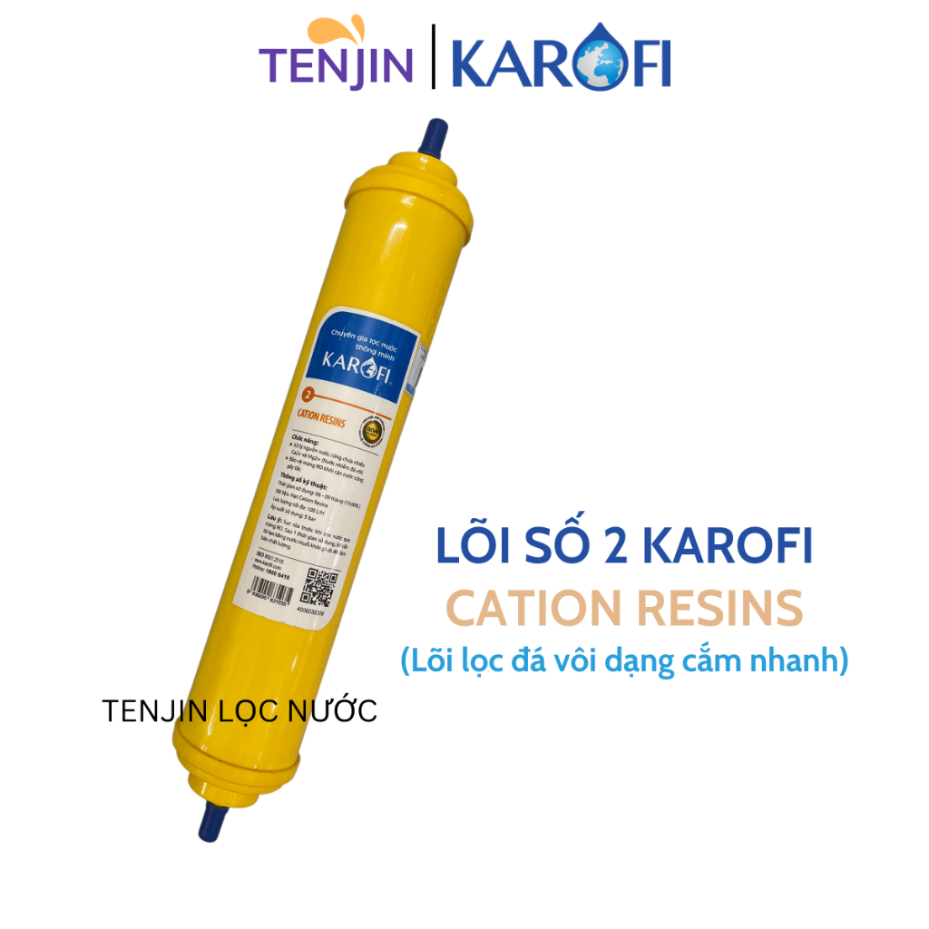 Lõi Số 2 Cation Resins Karofi Làm Mềm Nước Cứng Dòng Cắm Nhanh