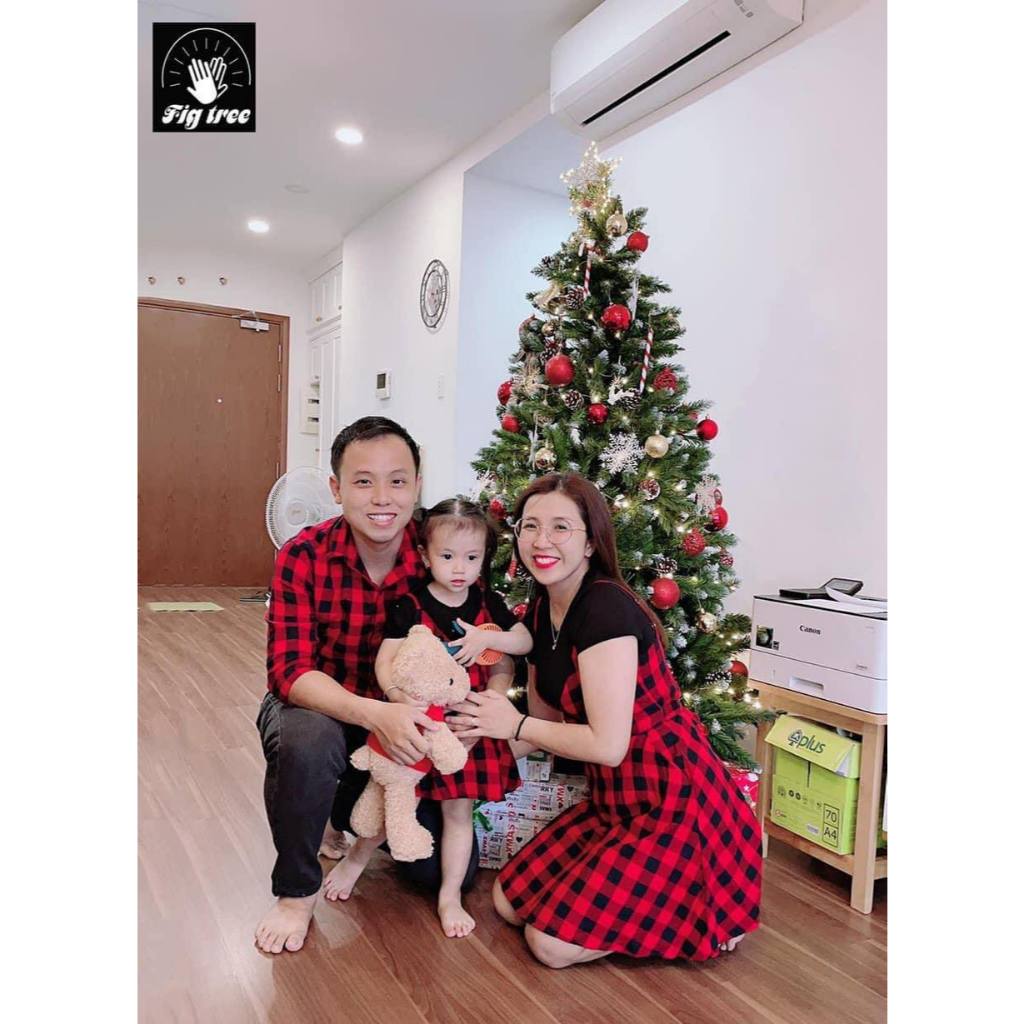 Đồng phục Gia Đình Caro Đỏ Fig Tree dự tiệc siêu rực rỡ, hàng thiết kế nhiều size ( MS :122A)
