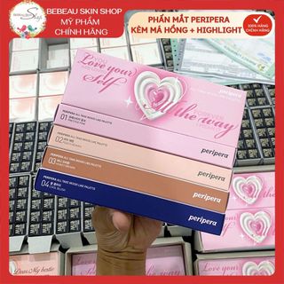 Phấn Mắt Peripera All Take Mood Like Palette Trái Tim Mới Đa Năng Kèm Má Hồng Bắt Sáng 3in1 - Bebeau