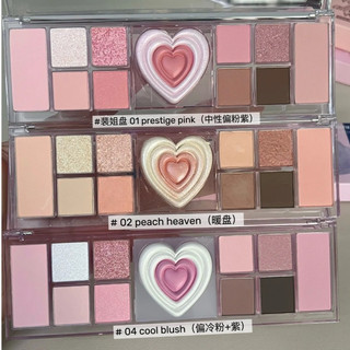 Phấn Mắt Peripera All Take Mood Like Palette Trái Tim Mới Đa Năng Kèm Má Hồng Bắt Sáng 3in1 - Bebeau
