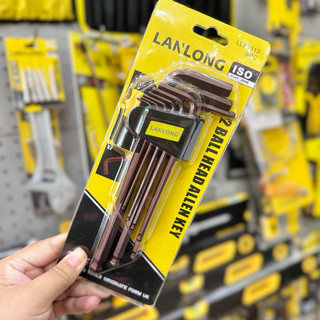 Bộ Lục Giác 9 Chi Tiết  Đầu Bi Loại Dài - Chất liệu Thép S2 Chống Mòn, Gỉ - Vặn Mở Ốc Vít LANLONG