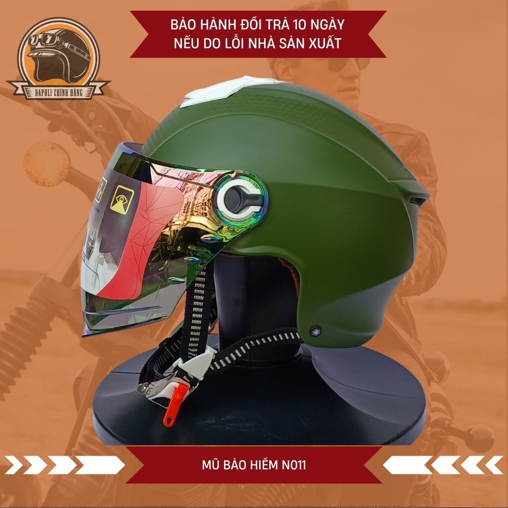 Mũ Bảo Hiểm Napoli Nửa Đầu N011 Kính Đủ Màu [CHÍNH HÃNG] [FREESHIP] - Nón Bảo Hiểm 1/2 Có Lưỡi Trai | BigBuy360 - bigbuy360.vn