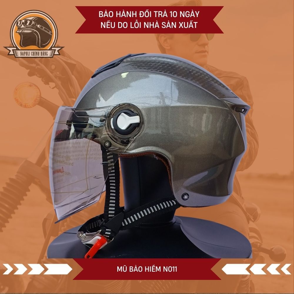 Mũ Bảo Hiểm Napoli Nửa Đầu N011 Kính Đủ Màu [CHÍNH HÃNG] [FREESHIP] - Nón Bảo Hiểm 1/2 Có Lưỡi Trai | BigBuy360 - bigbuy360.vn