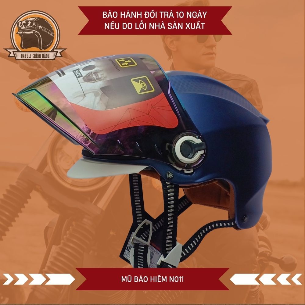 Mũ Bảo Hiểm Napoli Nửa Đầu N011 Kính Đủ Màu [CHÍNH HÃNG] [FREESHIP] - Nón Bảo Hiểm 1/2 Có Lưỡi Trai | BigBuy360 - bigbuy360.vn