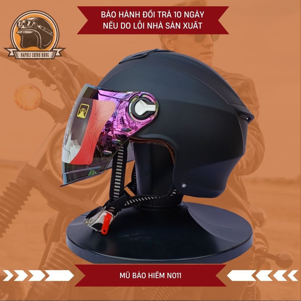 Mũ Bảo Hiểm Napoli Nửa Đầu N011 Kính Đủ Màu [CHÍNH HÃNG] [FREESHIP] - Nón Bảo Hiểm 1/2 Có Lưỡi Trai | BigBuy360 - bigbuy360.vn