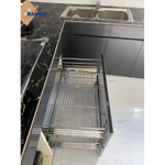 Giá Kéo Xoong Nồi Bát Đĩa Lato Inox SUS 304 Chống Han Rỉ Có Ray Giảm Chấn Có Khay Hứng Nước Bảo Hành 5 Năm — ảnh 3