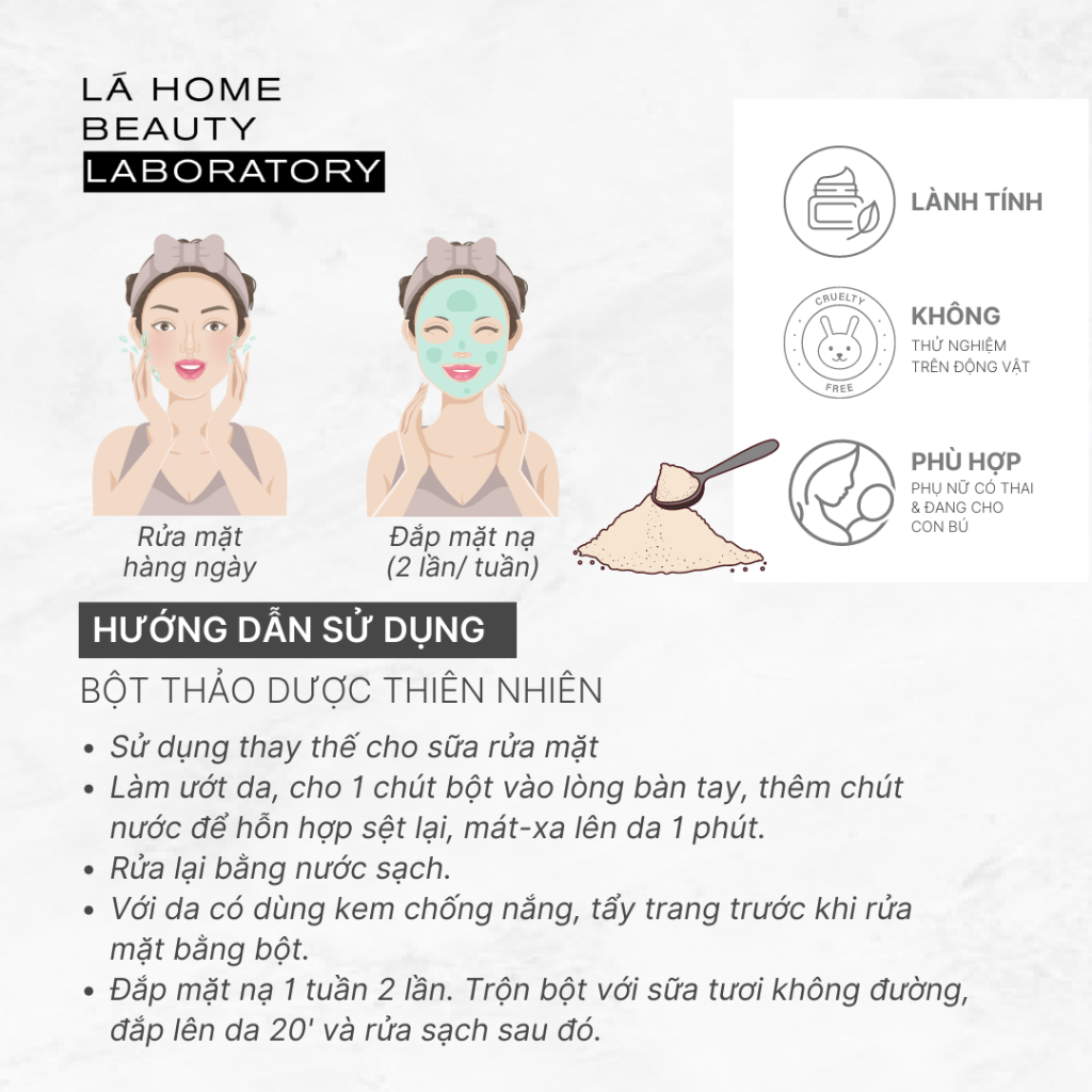 Bột Rửa Mặt Thảo Dược - Lá Home