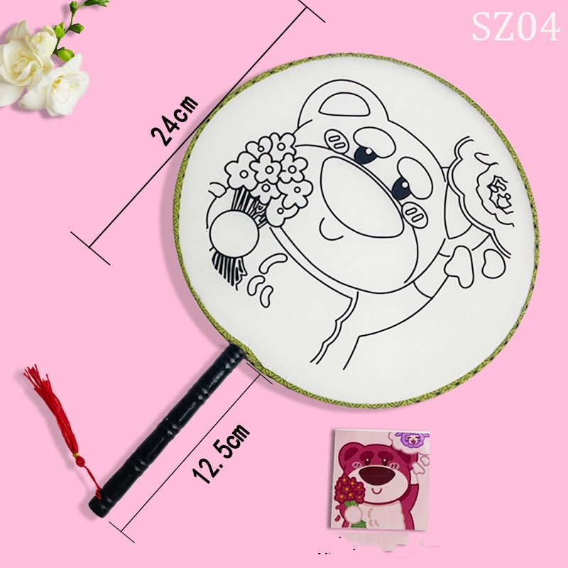 Quạt Tranh Sơn Dầu Tô Màu  DIY Mẩu Kuromi Hoạt Hình Cực Xinh