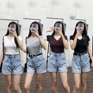 Pull cotton dẻo CỔ TIM nhiều màu ơi