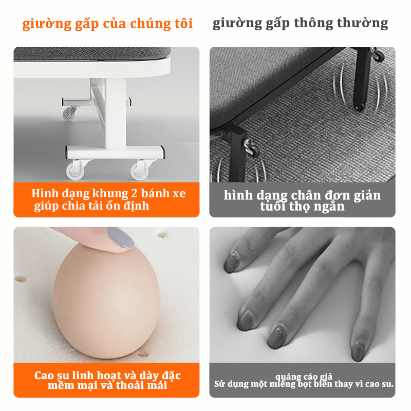 Giường ngủ gấp gọn đơn giản tiện lợi cho người lớn Khung Thép Cao Cấp, Chắc Chắn,Giường Gấp Gọn | BigBuy360 - bigbuy360.vn