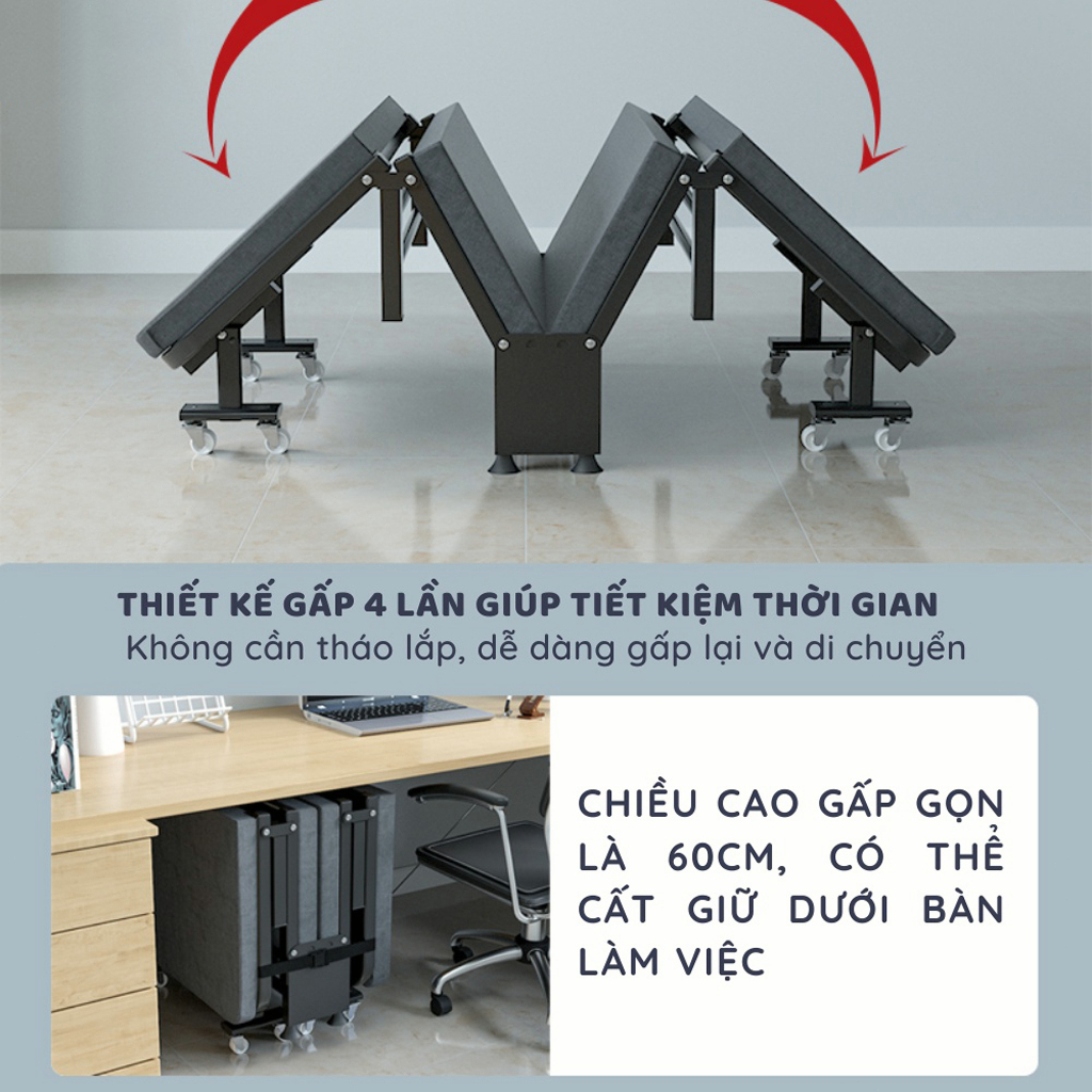 Giường ngủ gấp gọn đơn giản tiện lợi cho người lớn Khung Thép Cao Cấp, Chắc Chắn,Giường Gấp Gọn | BigBuy360 - bigbuy360.vn