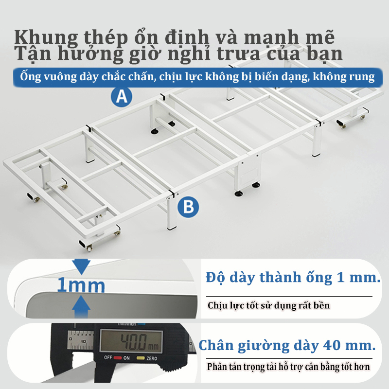 Giường ngủ gấp gọn đơn giản tiện lợi cho người lớn Khung Thép Cao Cấp, Chắc Chắn,Giường Gấp Gọn | BigBuy360 - bigbuy360.vn
