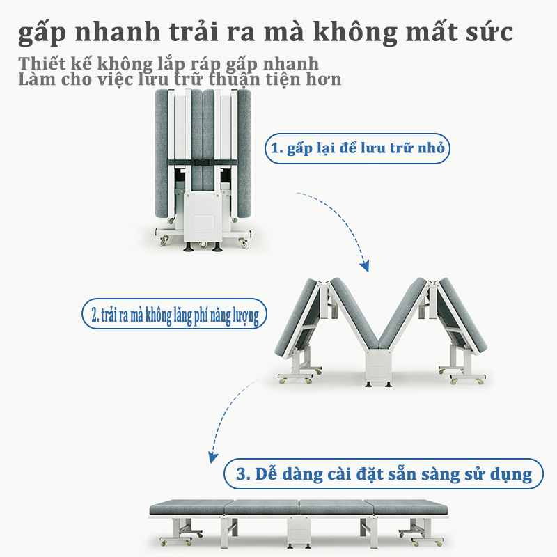 Giường ngủ gấp gọn đơn giản tiện lợi cho người lớn Khung Thép Cao Cấp, Chắc Chắn,Giường Gấp Gọn | BigBuy360 - bigbuy360.vn