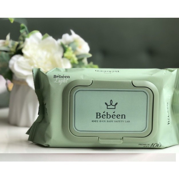 Khăn ướt Bebeen Hàn Quốc 100 tờ không mùi Hồng / xanh cho bé trẻ em