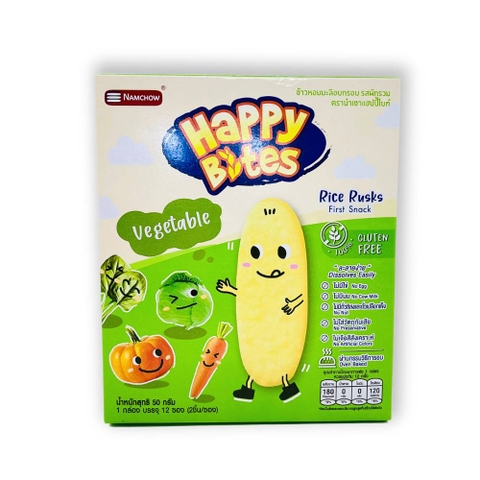 Bánh Gạo Ăn Dặm Cho Bé Happy Bites vị chuối, việt quất, táo 6m+ - hanzo2009